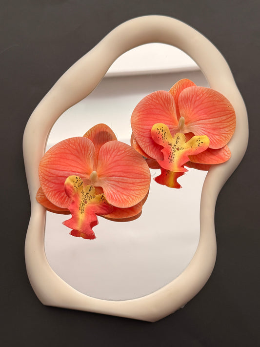 Boucles fleur orange
