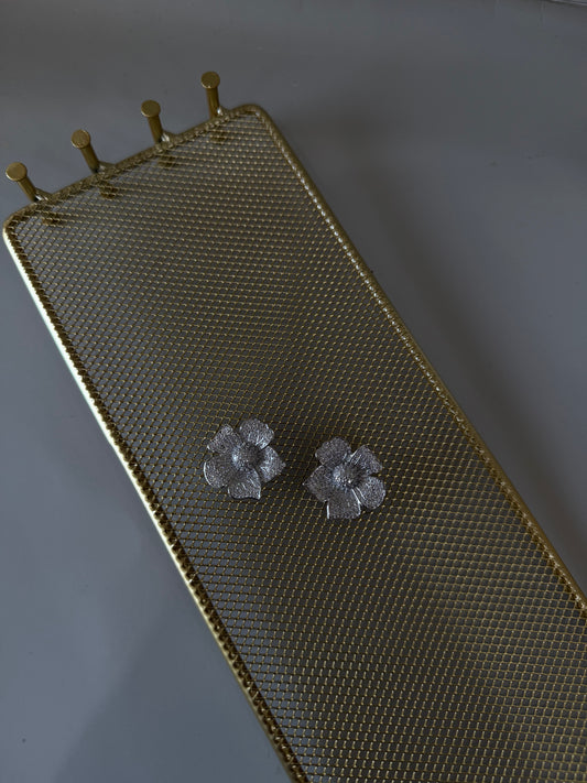 Boucles à strass argenté